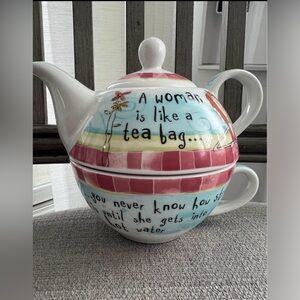 Johnson Brothers Born to Shop Porcelain Tea Pot - Tea for One
